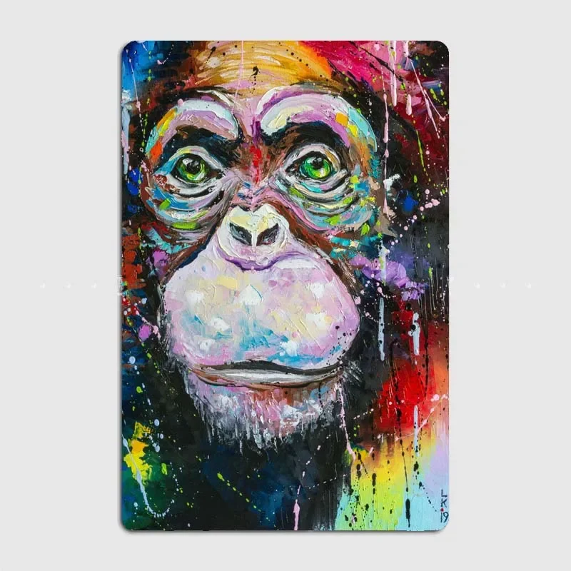 I AM CHIMPANZEE Modern Metal Signs & Plaques with Animals Painting Theme Art for Wall Decoration - Add Warmth To Your Home