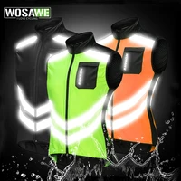 WOSAWE-Chalecos de ciclismo para hombre y mujer, chaleco de seguridad nocturno, ropa deportiva para bicicleta, Jersey transpirable para correr al aire libre, abrigo de viento para bicicleta