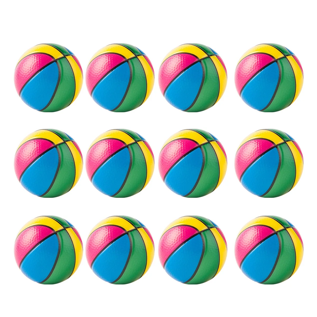 12Pcs Bunte Hand Basketball Übung Weiche Elastische Stressabbau Ball Kind Kleine Ball Spielzeug Erwachsene Massage Spielzeug