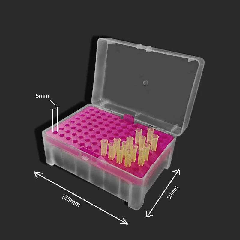 실험실 피펫 팁 박스, 마이크로 피펫, 플라스틱 피펫 박스, 96 개 위치, 거치대 박스, 200ul