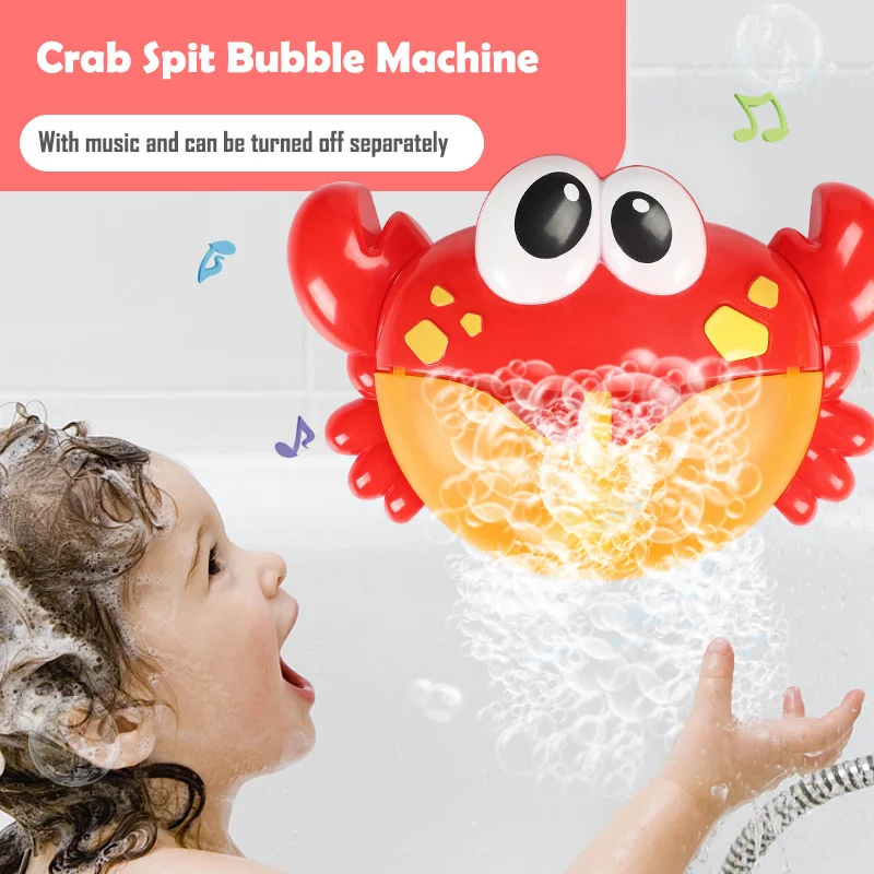 Baby Bath Toys Bubble Machine Crabs Frog Music Kid Bath Toy Bathtub Soap Automatic Bubble Maker Funny Whales Frogs Pool Swimming