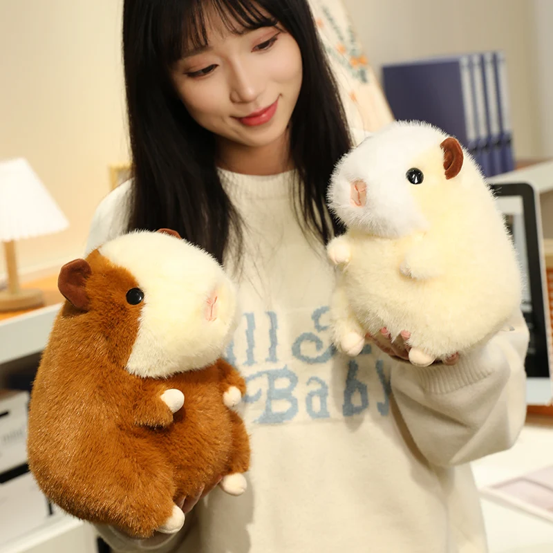 21-45cm New Brown White Guinea Pig Plush Toy Lifelike Mouse Rats Stuffed Animal Toys Birthday Educational Gifts