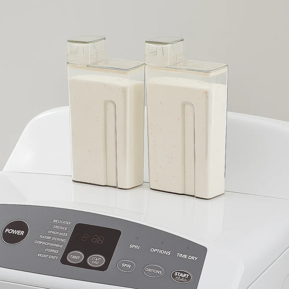 

Transparent Laundry Detergent Bottle Large Capacity Refillable Laundry Powder Container Sealed with Cap Bleach Storage Container