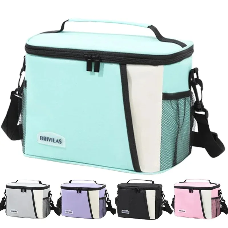 Bolsa de almuerzo aislada Bolsas de almuerzo reutilizables grandes con correa de hombro ajustable para mujeres y hombres, ideales para el trabajo, la escuela y el uso al aire libre