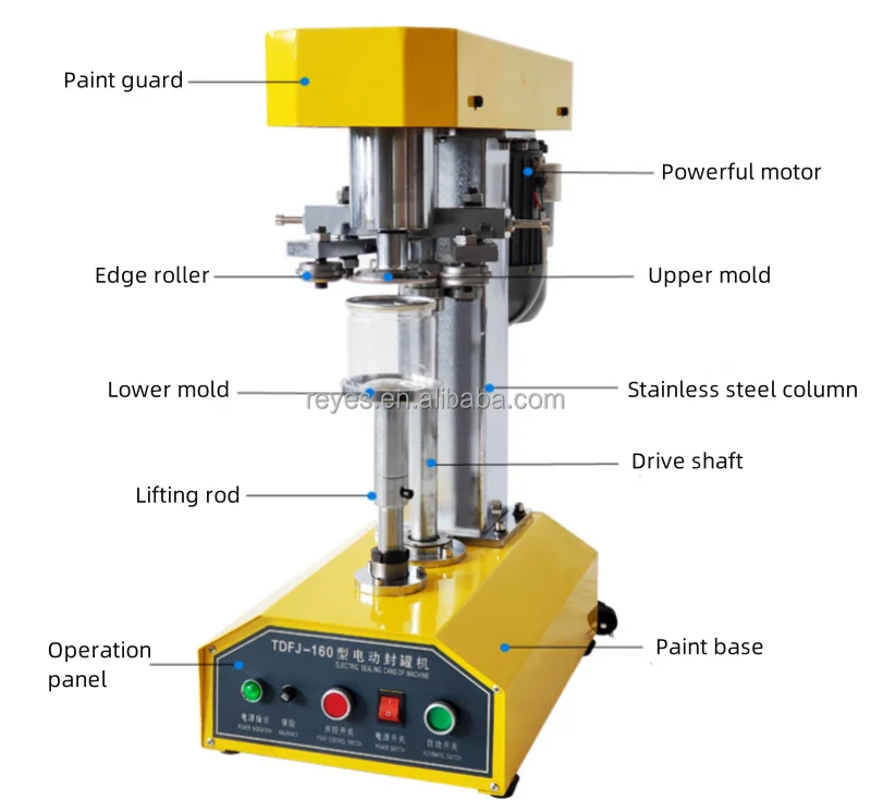 TDFJ-160 Máquina eléctrica de sellado de latas de escritorio, máquina de sellado de latas pop de plástico