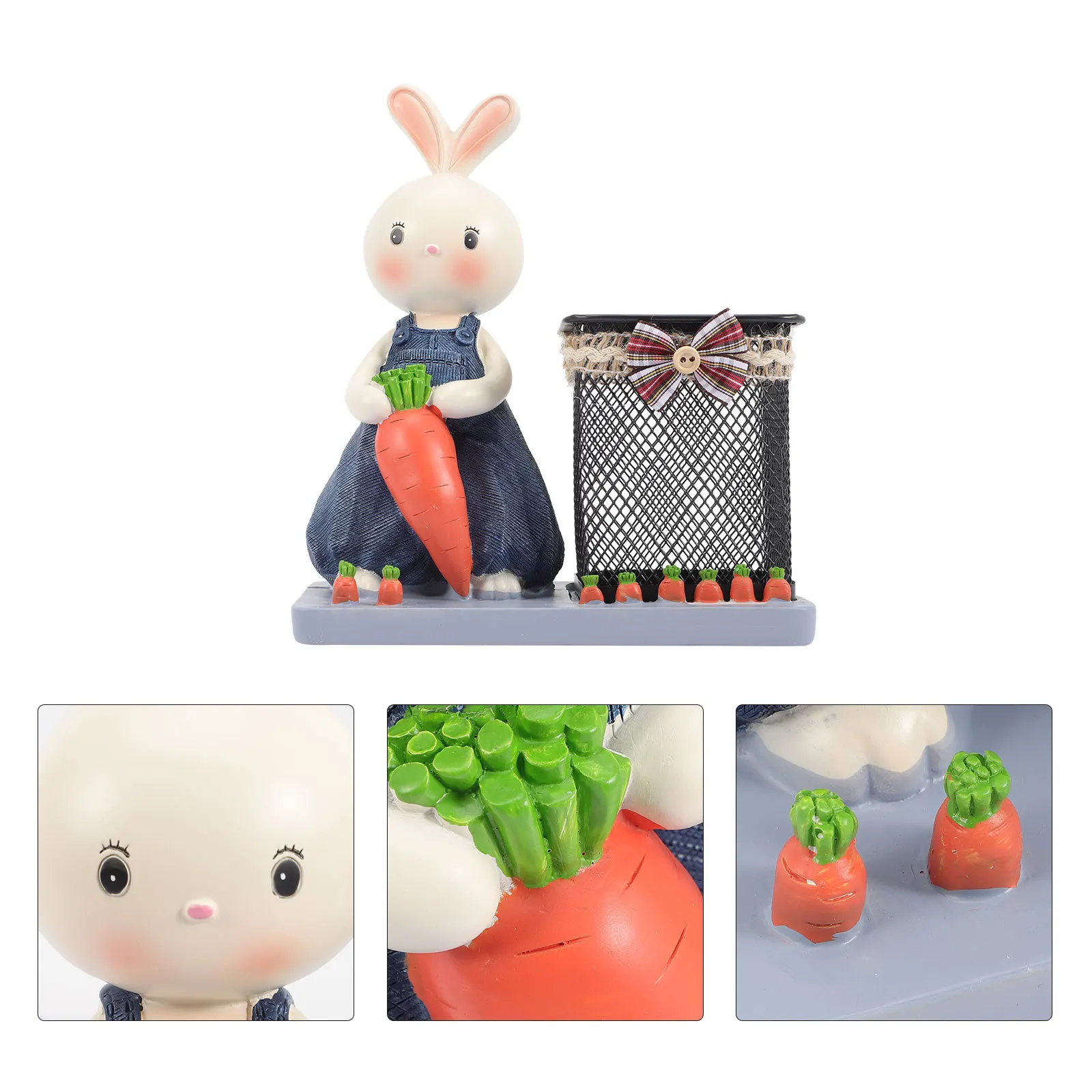 

Rabbit Pen Container Elegant Exquisite Design Desk Stationery Storage for Makeup Pens Pencils Student Supplies