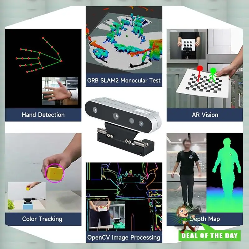 Módulo eletrônico do sensor da câmera de profundidade 3D da entrega 24 horas FOV 73.8 °   Suporte ROS1 ROS2 para robô Jetson Raspberry Pi
