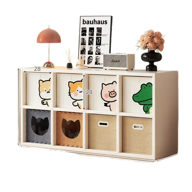 

Shelf Children's Storage Low Cabinet Against Wall Display Bookcase