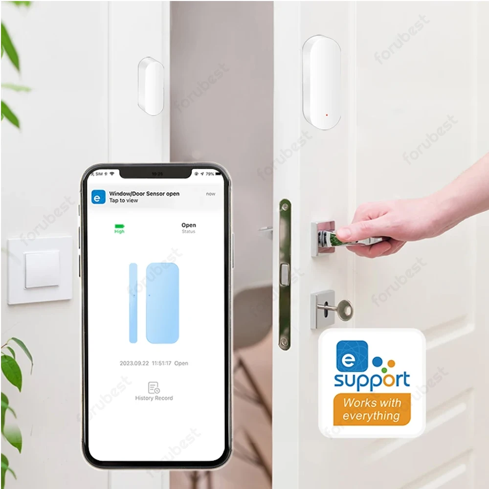 Sensor de puerta y ventana ZigBee, alarma antirrobo inalámbrica, Detector de puerta, funciona con la aplicación Ewelink, Alexa, Zigbee2mqtt