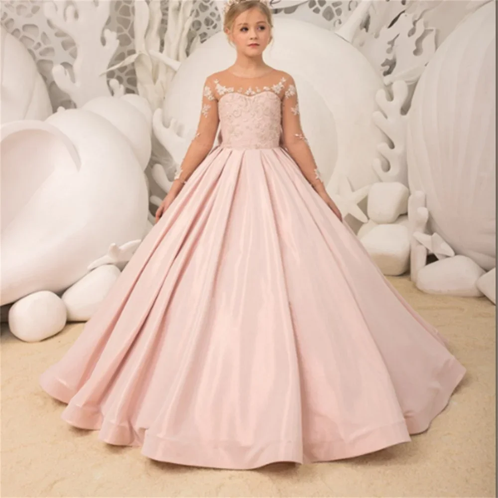 

Appliqué Simple Fluffy Flower Girls Dresses Birthday For Wedding First Communion Party Prom Princess Gown Pageant Dresses