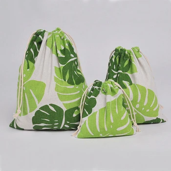 여자 Drawstring 쇼핑 가방 면화 의류 신발 스토리지 포장 가방 핸드백 재사용 Foldable 에코 식료품 쇼핑객 토트