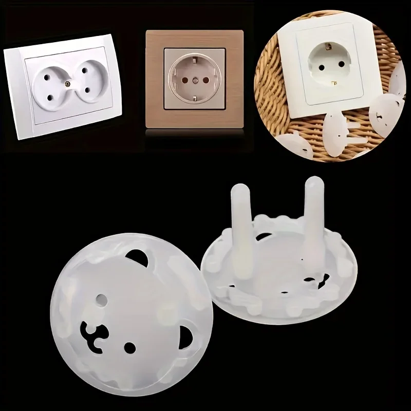 

10pcs Bear EU Power Socket Electrical Outlet Baby Kids Child Safety Guard Protection Anti Electric Shock Plugs Protector Cover