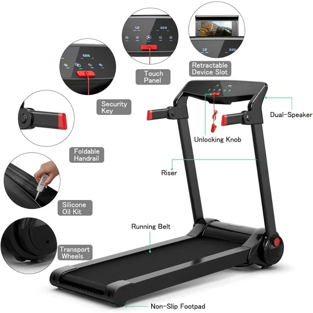 Generic Topment Folding Treadmill, 3.0HP Electric Treadmill with APP Control, Sensitive Touch Screen, Powerful yet Quiet Motor.