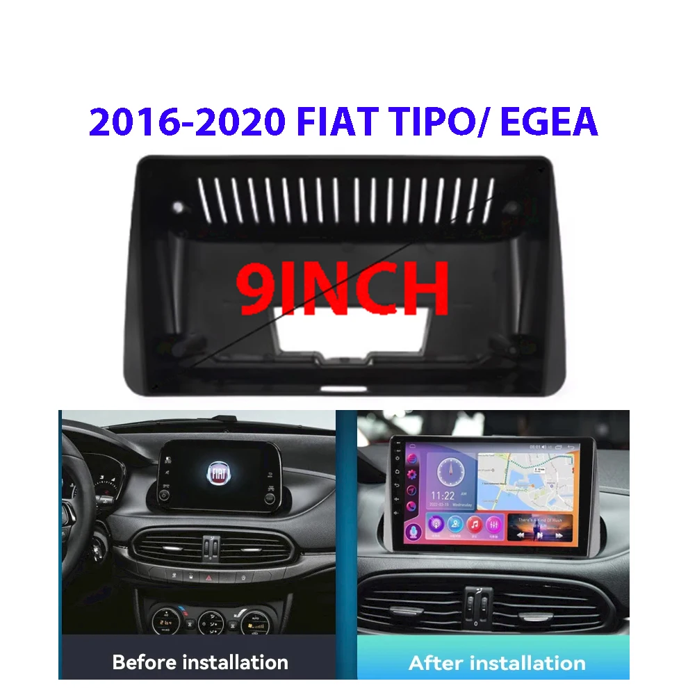 9 Inch Car Frame Fascia Adapter  For Fiat Tipo Egea 2016-2020 Android Radio Dash Fitting Panel Kit