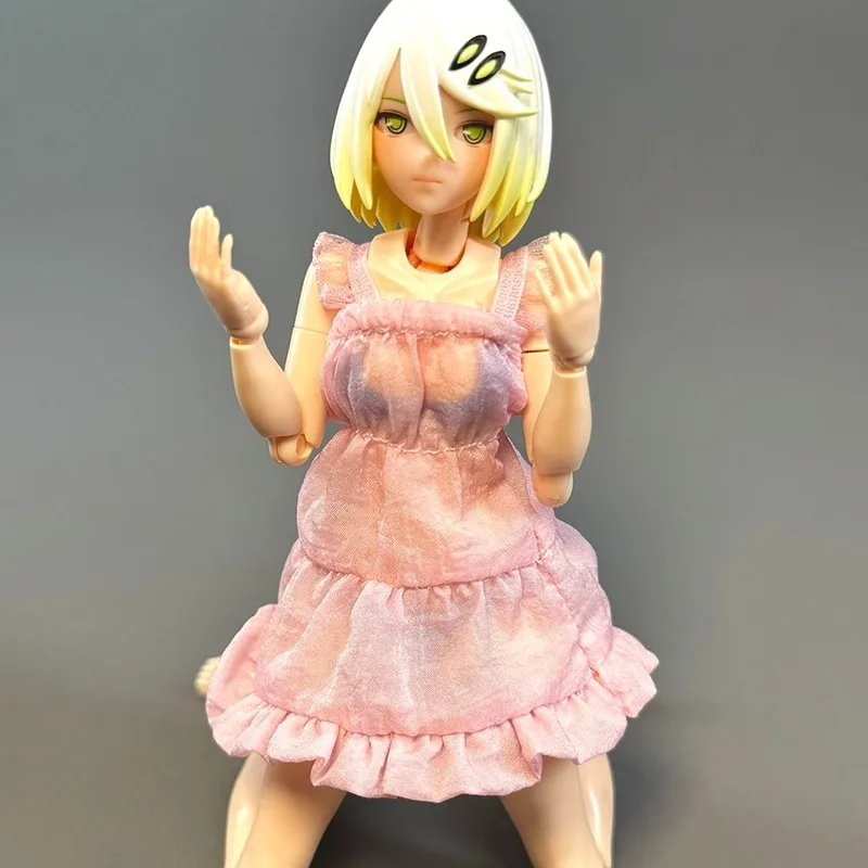 

Масштаб 1/12, милое красивое кружевное платье-бретелька Ob11, модель кукольной одежды для 6 дюймов Figma Shf Bunny, одежда для девочек