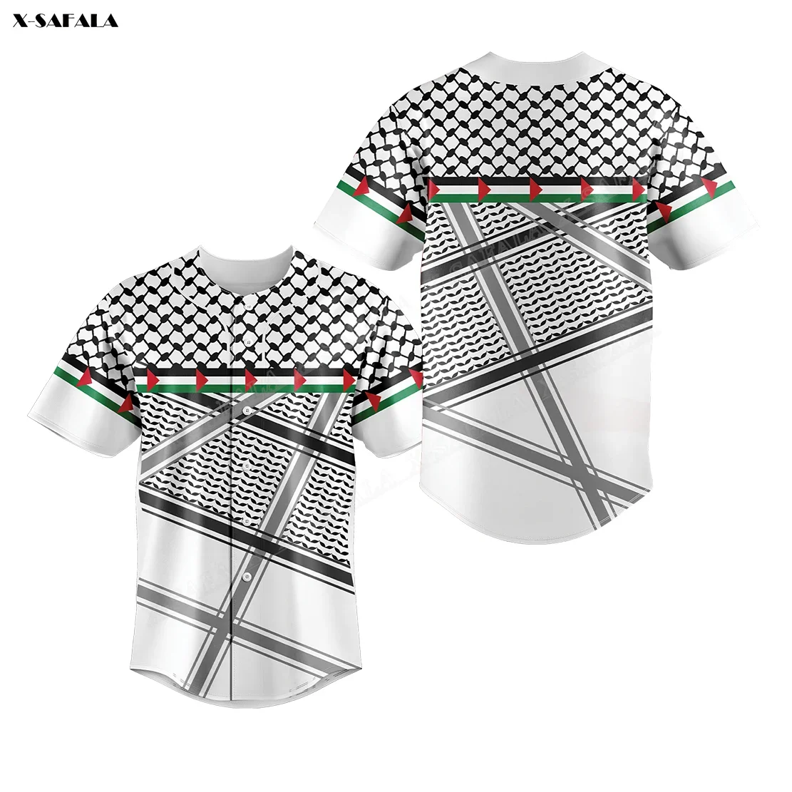 فدائي‎  Resilience Palestine فلسطين‎‎  3D Printed Baseball Jersey Shirt Men's Tops Tee Oversized Streetwear Jersey