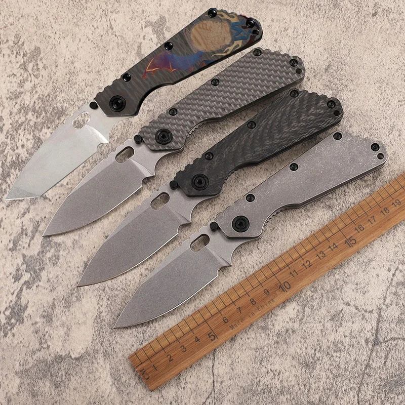 Stone wash D2 steel TC4 titanium alloy handle folding outdoor camping fishing fruit survival hunting EDC tool knife