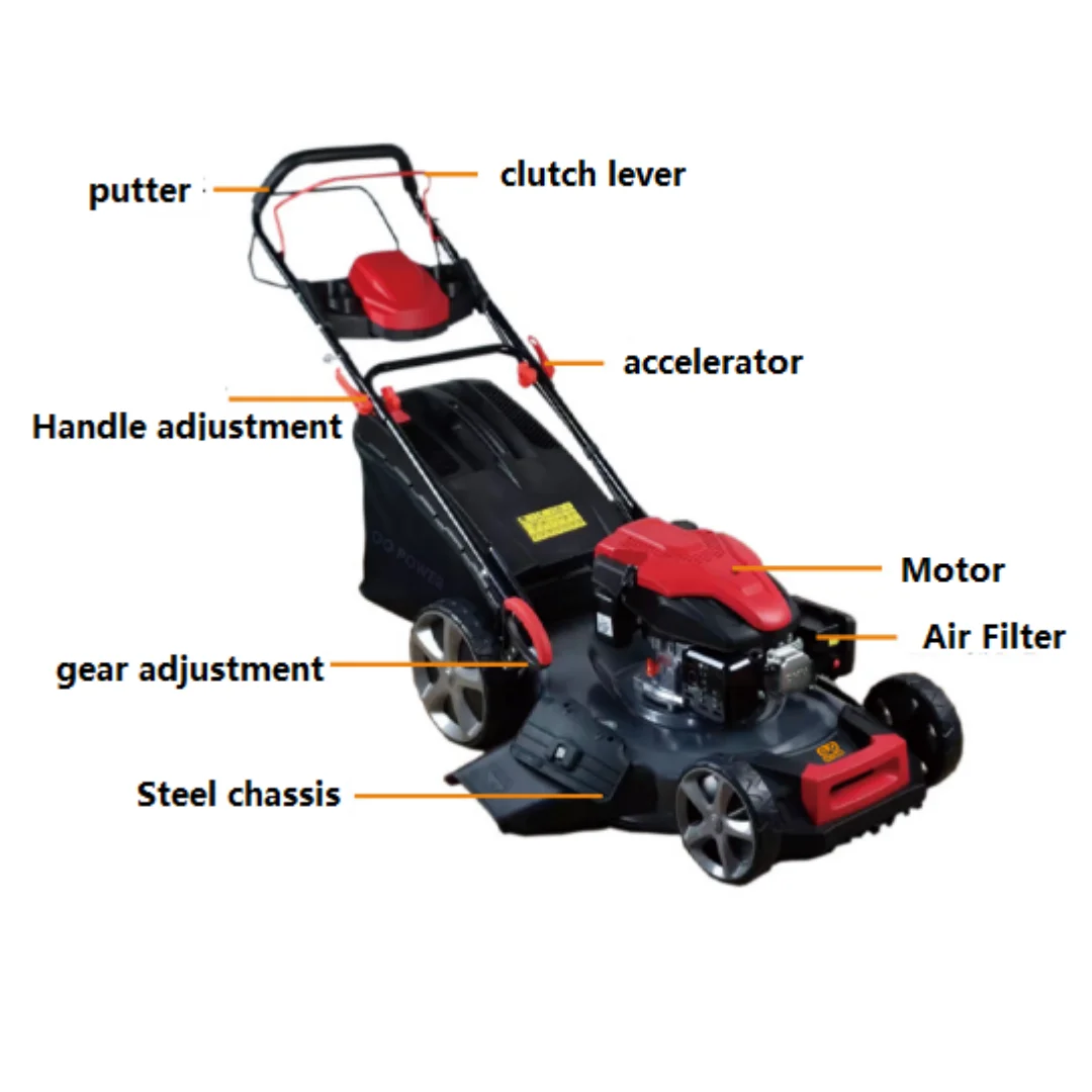 Top Sell Gasoline Self Propelled Garden Grass Lawn Mower  Mower Weeder