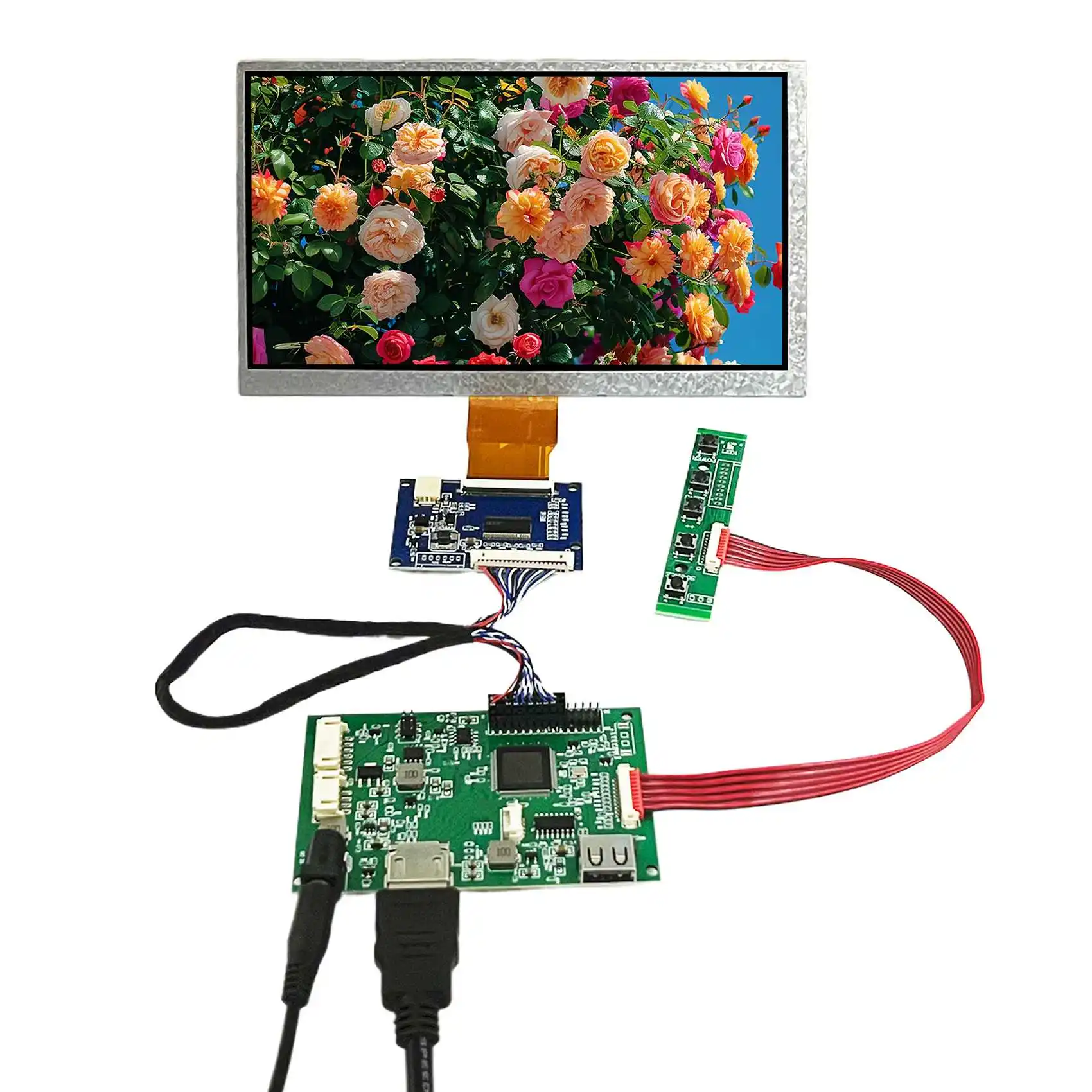 7Inch Lcd Screen Non Touch 7Inch Lcd Display Module Board 1024X600 Ips 7