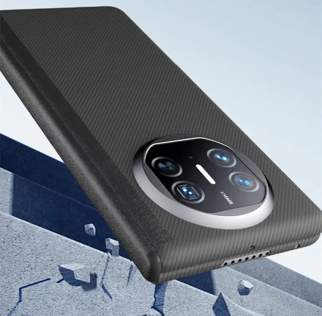 Genuine Aramid Fiber Matte Carbon Fiber Magsafe Case For Huawei Mate X5 X3 Axis Hinge Bulletproof Armor Back Cover Front Bumper
