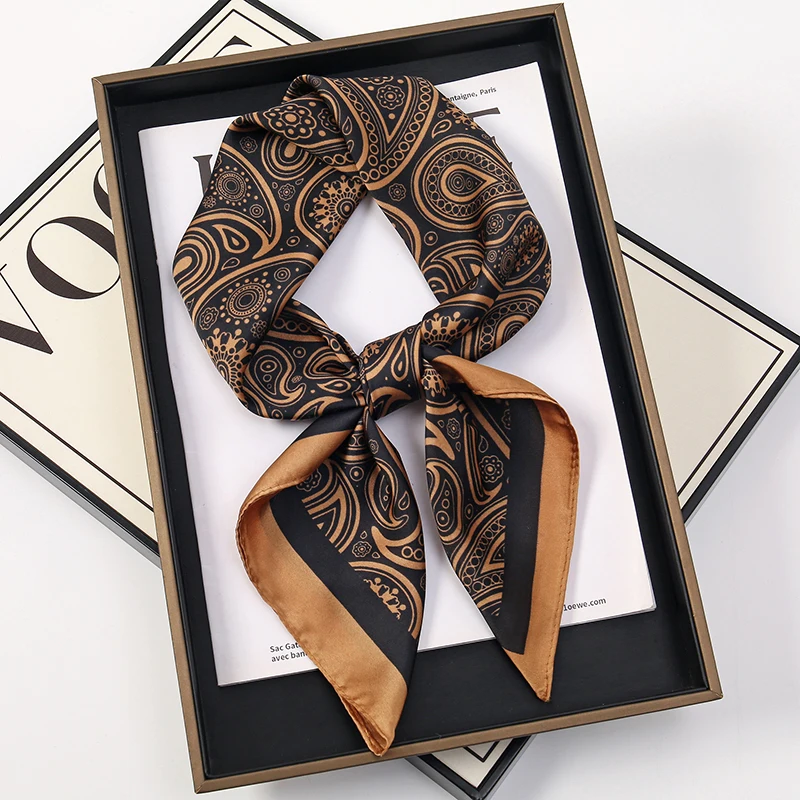 Boheemse Stijl Print Luxe Merk Zijden Vierkante Sjaal Vrouwen Satijnen Sjaals Halsdoek Wrap Sjaals Bandana Haar Hjiab Bloemen