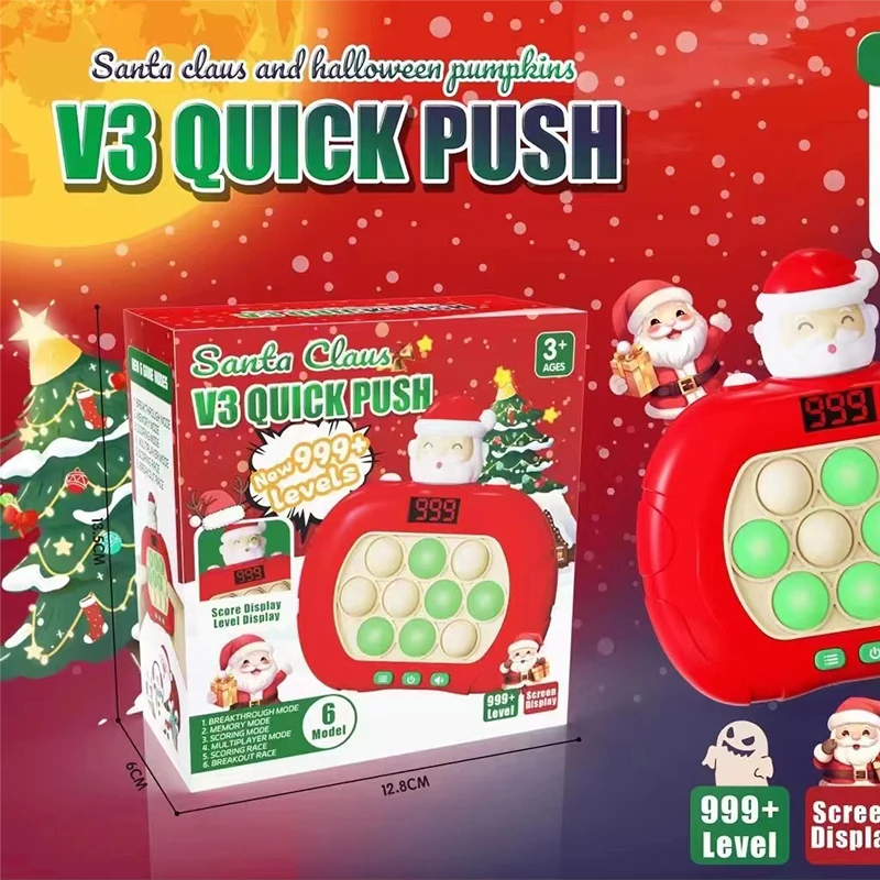 999 Level Electronic Pop Push Quick Push Game Console with LED Display Screen Suitable for Adult and Child Fidget Toy Christmas