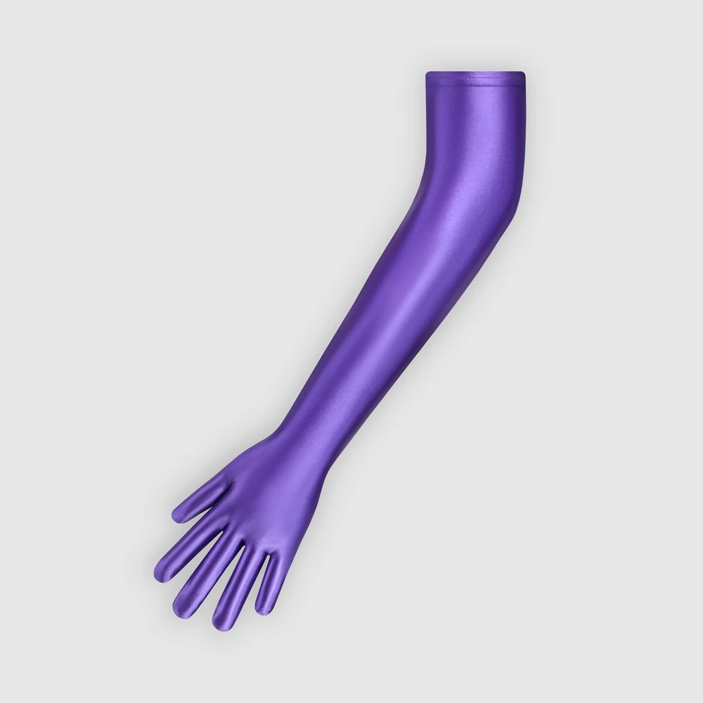 Multi-Color Shiny Glossy Spandex Long Gloves Silky Smooth High Stretch Sun Protection for Outdoor Cycling And Ceremonial Use