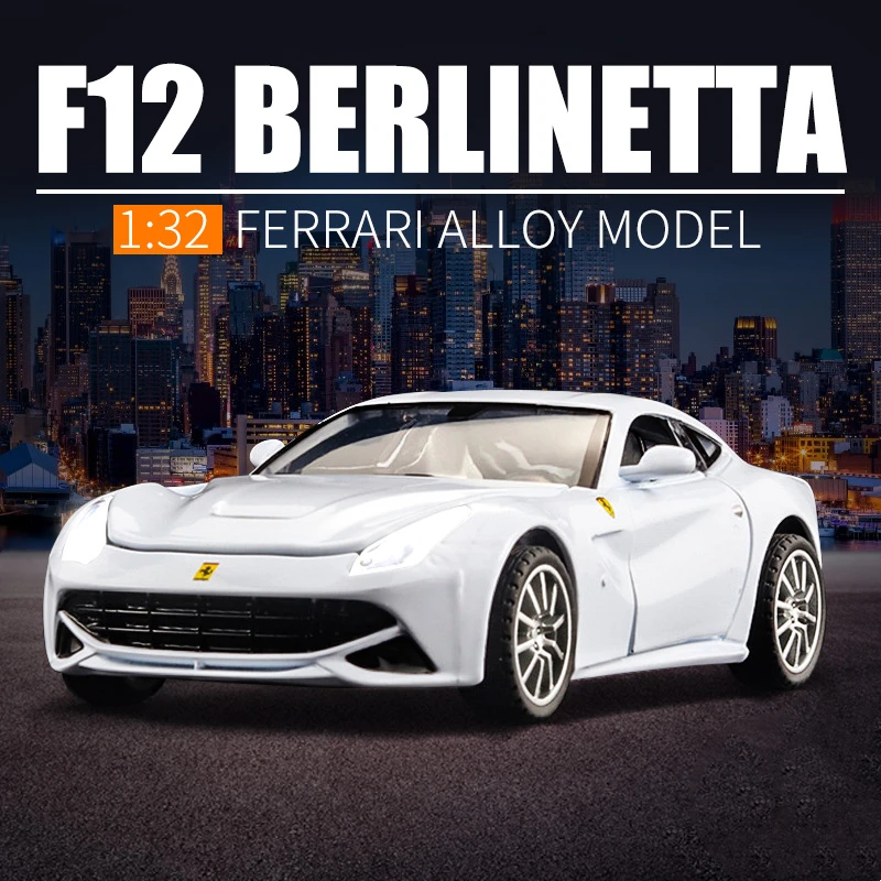 1:32 F12 Alloy Sports Car Model Diecasts & Toy Vehicles Metal Car Model Simulation Sound and Light Collection Gift