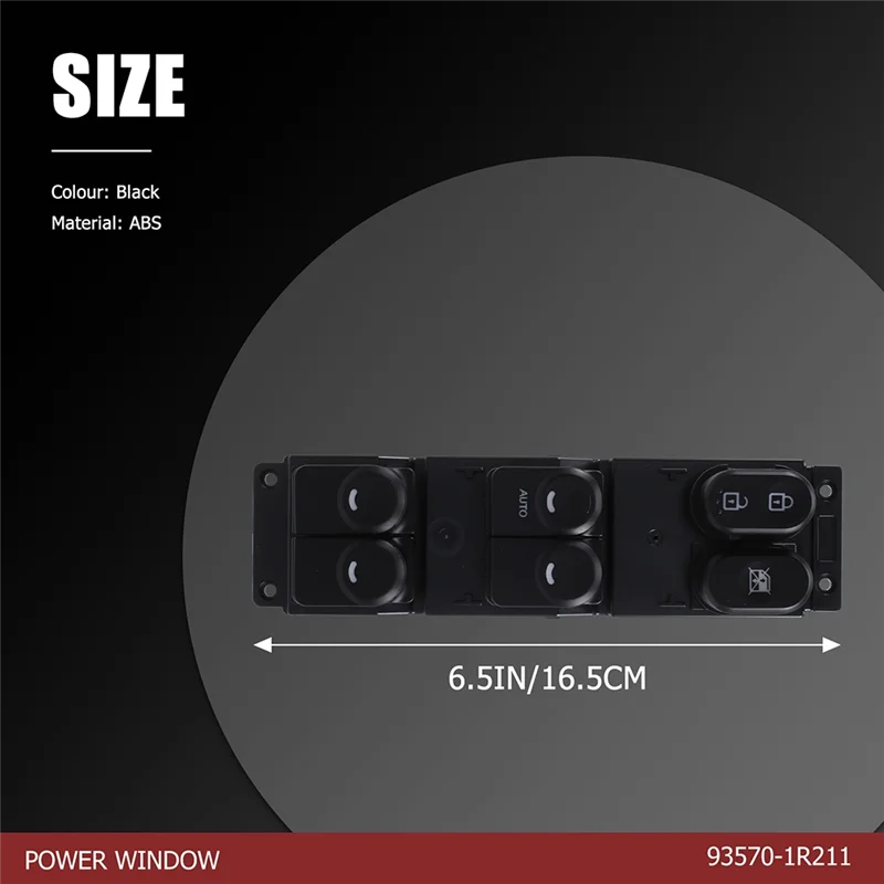 1 قطعة الجانب الأمامي الأيسر للسائق الطاقة الكهربائية الرئيسية نافذة رفع التحكم التبديل 93570-1R211 الأسود ABS لشركة هيونداي أكسنت 2015-2017 #1