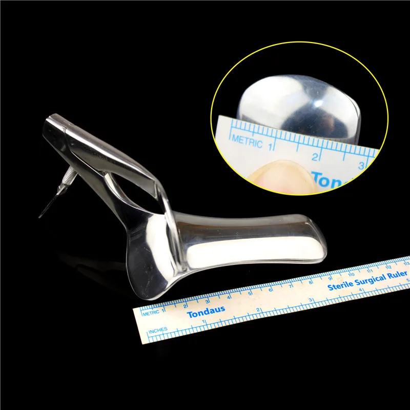 مهبل جنسي كبير برأس مسطح يوسع مهبلًا محليًا منقار البط من الفولاذ المقاوم للصدأ موسع المهبل فحص القصر