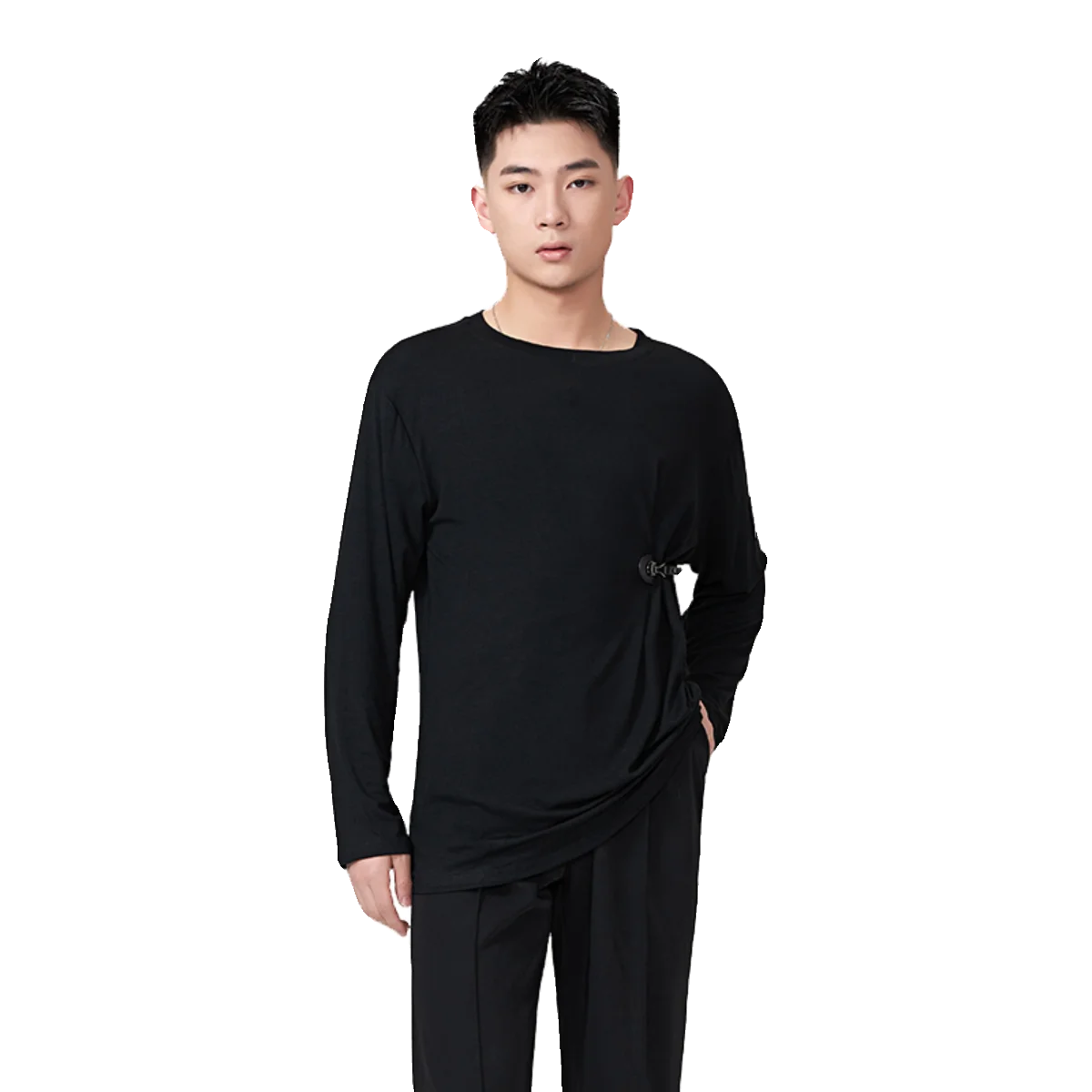 Adults National Standard Modern Dancing Tops Men'S Long Sleeves Latin Dance Shirt Male Ballroom Dance Practice Top SL13445