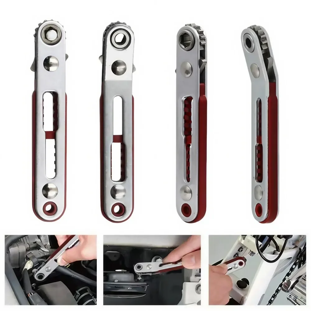 Rechtwinkliger Bidirektionaler Ratschenschraubendreher-Steckschlüsselsatz mit 1/4 Zoll Sechskantgriff, Torx-Schlitz, DIY Multifunktionales Handwerkzeug – Detail 2