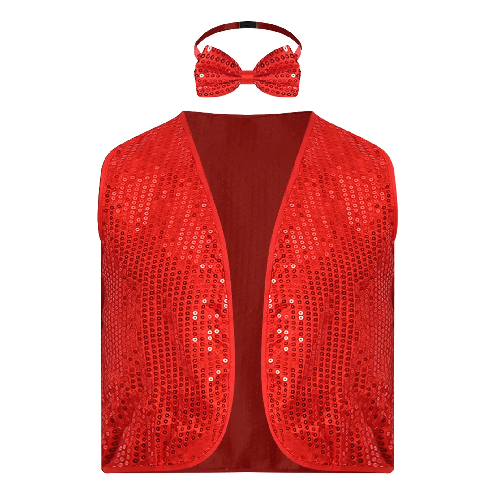 Men Shining Sequins Vest Jacket Waistcoat for Hip-hop Jazz Christmas Evening Party Stage Performance Dance Costumes Blazer Suits
