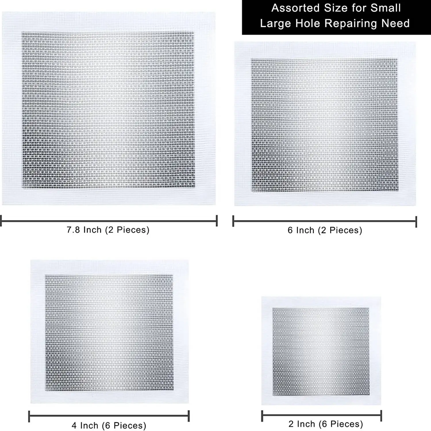 16 buah Kit perbaikan Drywall, Patch aluminium Drywall, Kit perbaikan jala Drywall (2/4/6/8 inci)