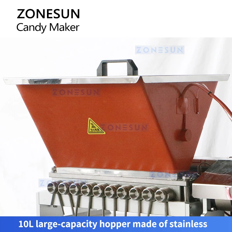 ZONESUN Chocolate Gummy Candy Making Machine Caramel Ganache Piston Pump Filling Confectionery Equipment Packaging ZS-FM7C