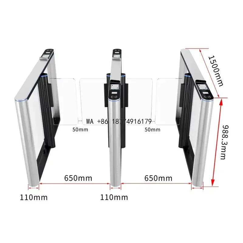 wmwmnu Infrared Anti-pinching Android Portique De Securite Access Control Stadium Electronic Entry Turnstile Barrier GateOEM
