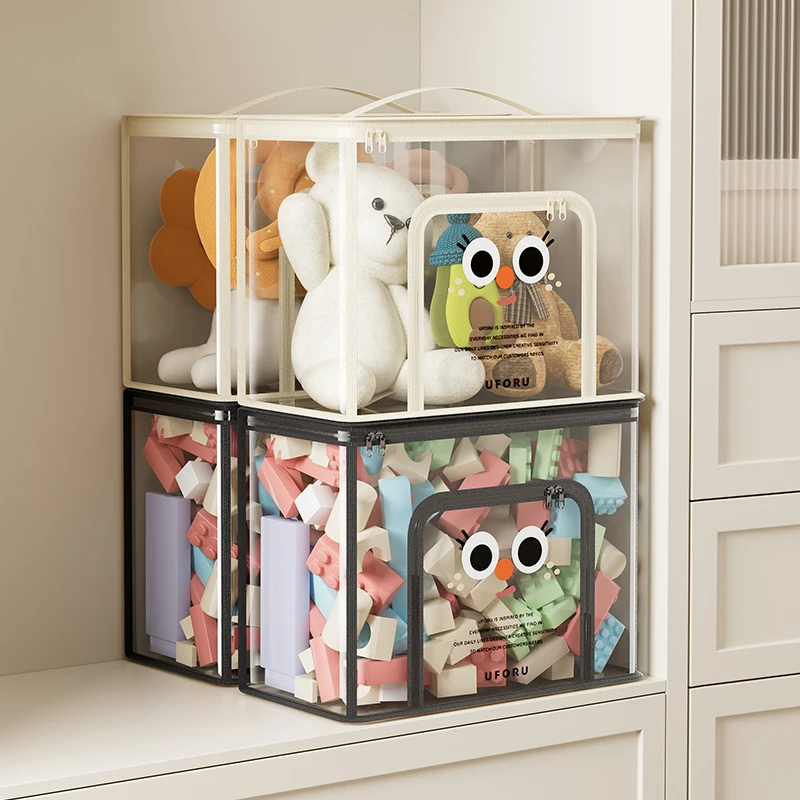 UFORU Toy storage bag large capacity basket home living room high appearance level baby wooden box finishing box artifact