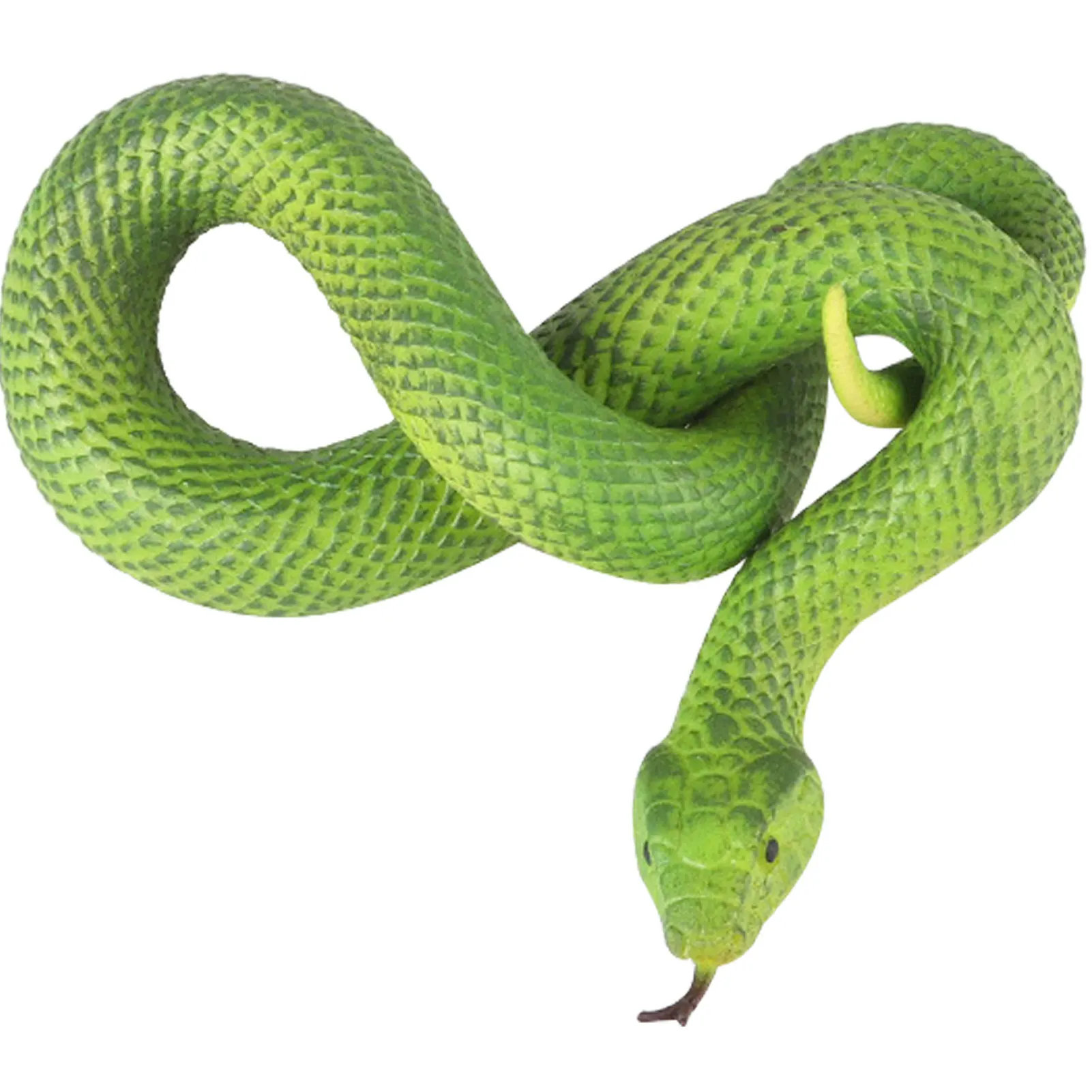 Juguete de goma realista falso, serpiente de hoja de bambú, serpiente verde aterradora para Halloween, broma espeluznante y complicada, accesorios de juguetes de serpiente aterradora