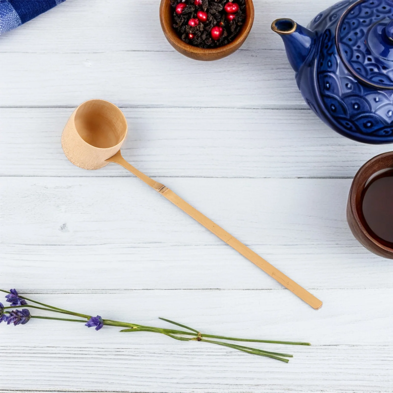 

Bamboo Tea Set Japanese Style Handmade Ladle Material Elegant Design Simple Utensil for Tea Ceremony