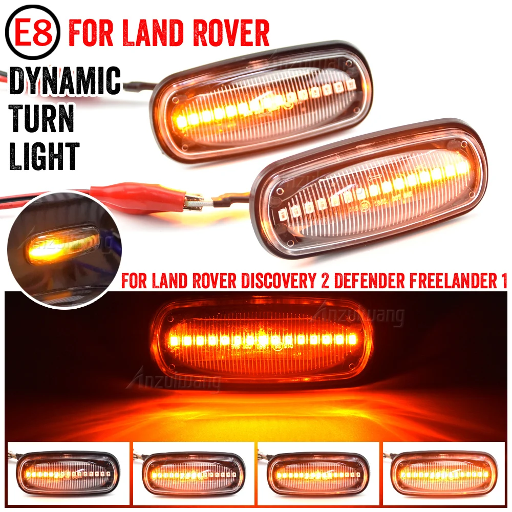 

Dynamic Sequential Indicator Blinker LED Side Marker Light For Land Rover Discovery 2 1999-2004 Defender Freelander 1 2002-2005