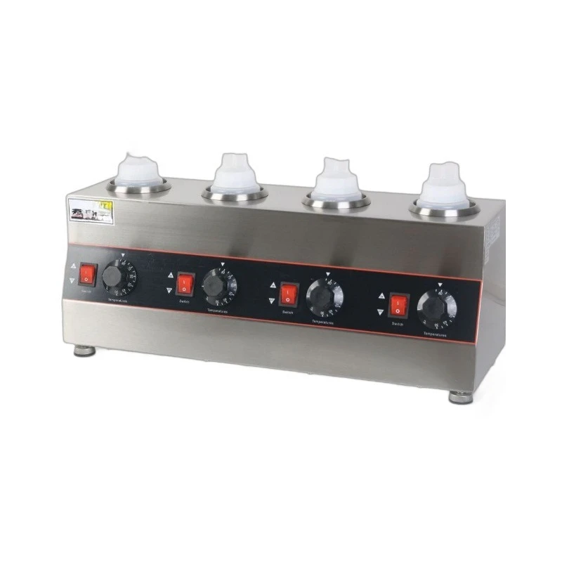 Tomato chocolate sauce heating constant temperature sauce insulation machine, buffet electric four-head sauce insulation machine