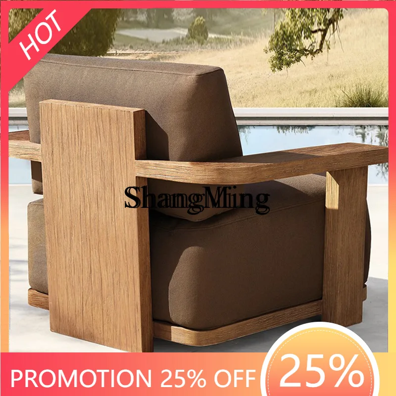 

FG открытый старый диван из тикового дерева, двор, сад под открытым небом, диван из цельного дерева, бревенчатый диван, кресло для отдыха