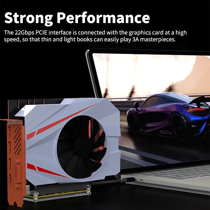 Dok GPU Eksternal Thunderbolt-Kompatibel 3 4 Ke Kartu Grafis PCIe Mendukung RX4090 RX6900 untuk Laptop Notebook Mini PC