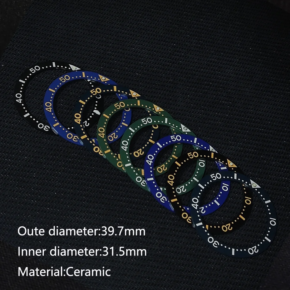 

Flat Ceramic Bezel Insert 40mm 39.7mm*31.5mm Watch Replacement Watch Accessories Watch Parts Luminous Ring Stick