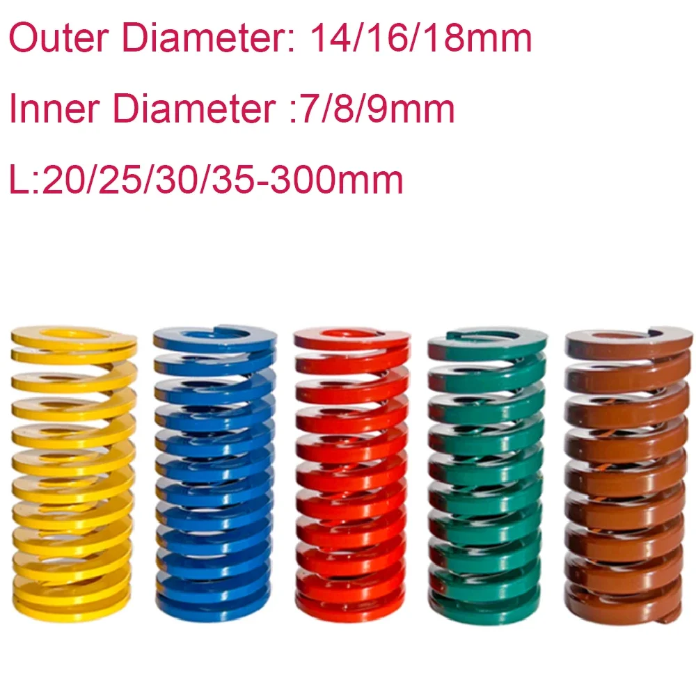 1Pcs Compression Springs Outer Diameter 14/16/18mm Mould Die Spring Spiral Stamping Inner Diameter 7/8/9mm L=20/25/30/35-300mm