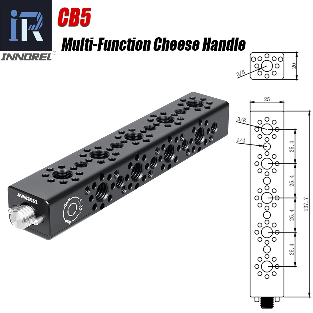 

Многофункциональная удлинительная рукоятка INNOREL CB5 из алюминиевого сплава с CNC-обработкой, верхняя рукоятка ARRI для крепления камеры к рамам-кейгам