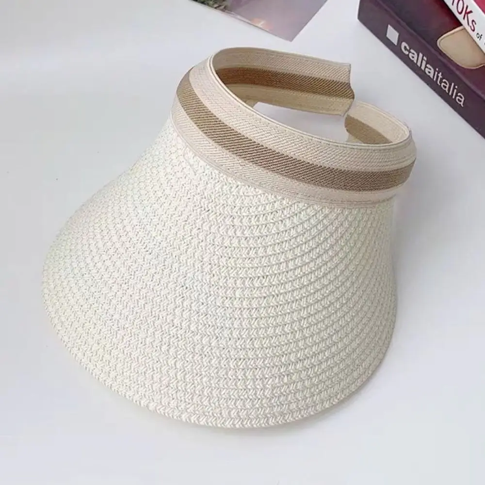 Outdoor Wide Brim Anti-UV Portable Visors Sun Hat Straw Cap Beach Hat