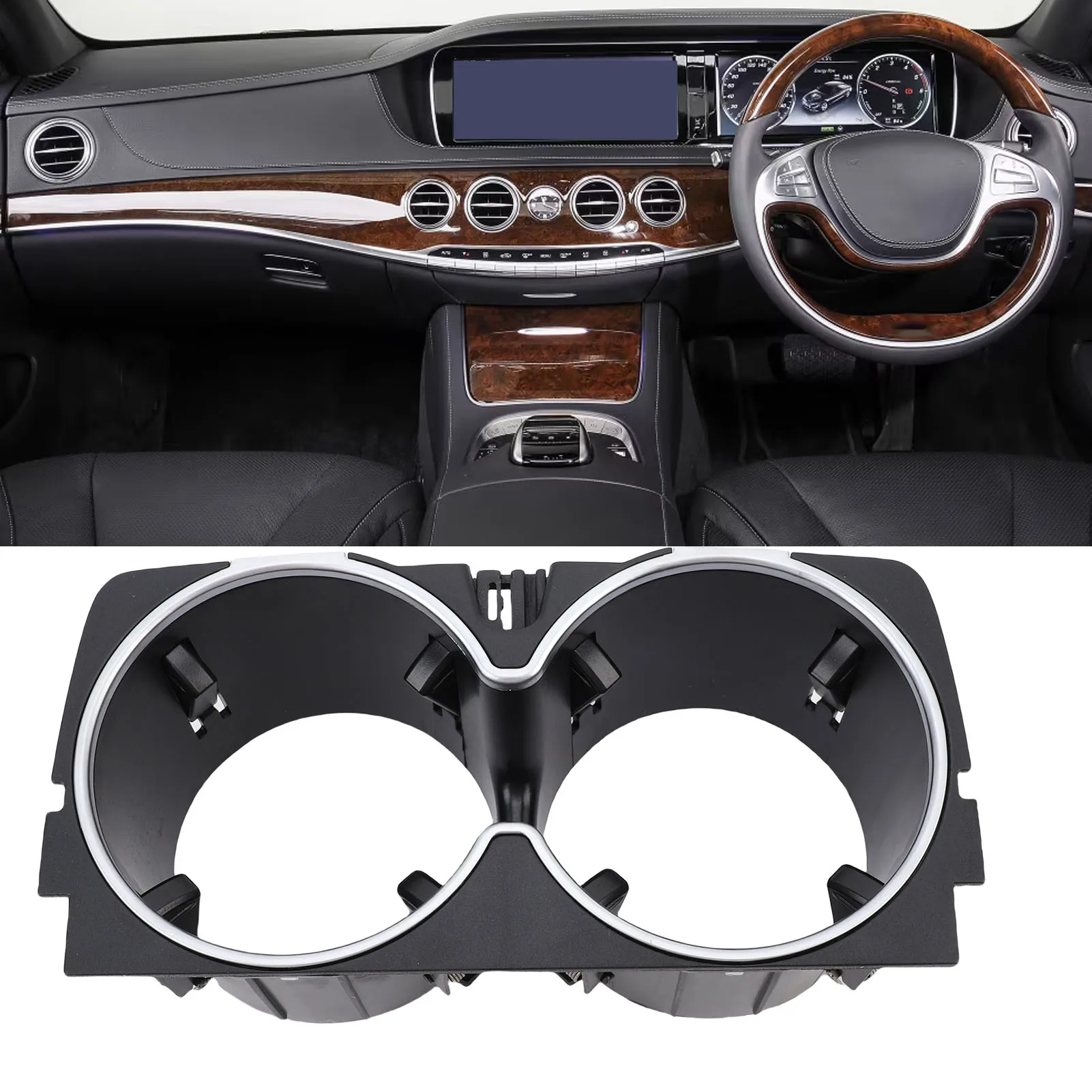 حامل أكواب المشروبات لوحدة التحكم المركزية A2226830075 بديل غير قابل للانزلاق لـ W222 S-Class 2014-2017 حامل مشروبات الأكواب التلقائي #4