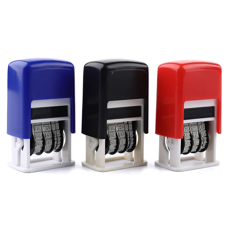 1 buah DIY menangani cap tanggal akun Emboss Stamping lumpur Set Mini Self-Inking Stamp untuk perlengkapan kantor Escolar