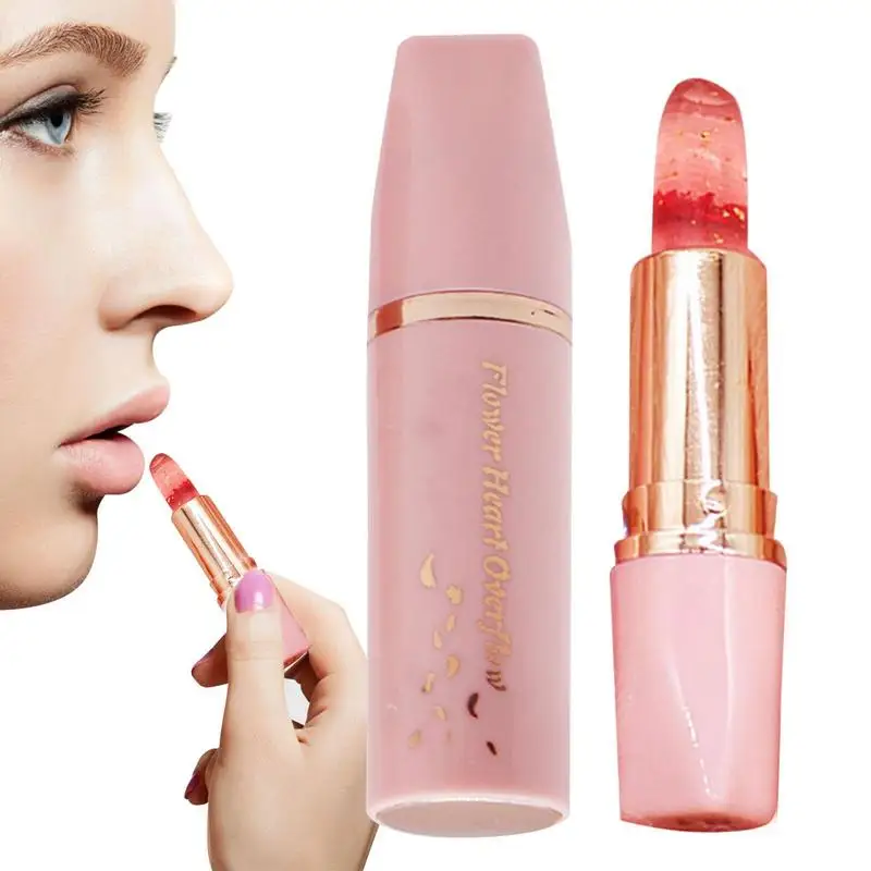 Kleur Stemming Veranderende Lippenbalsem 3 Kleur Transparant Bloem Lippenstift Langdurige Hydraterende Make-Up Cosmetica Voor Vrouwen